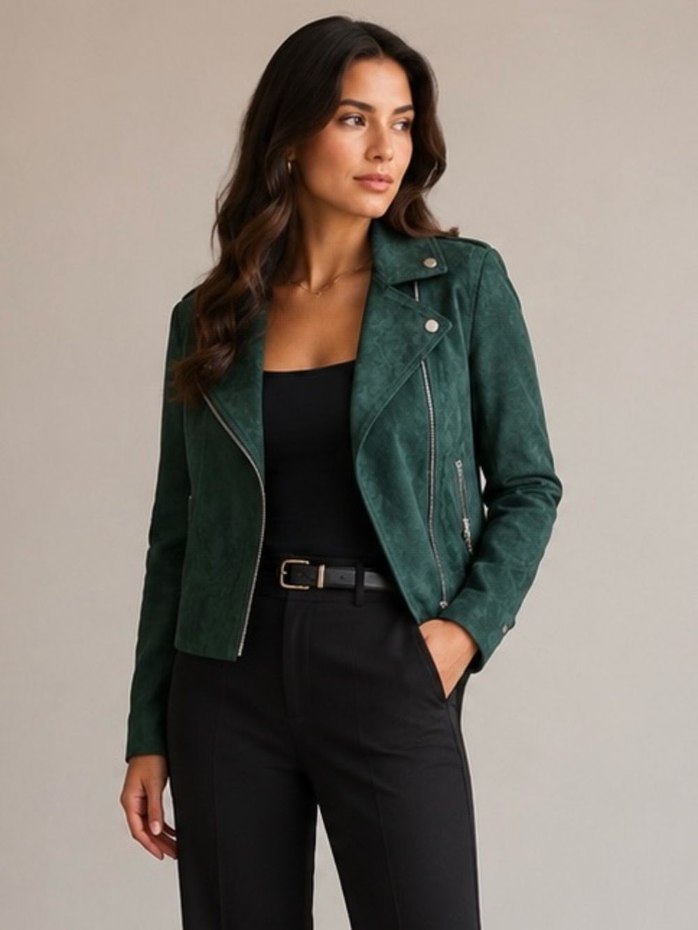 Soia & Kyo 100% Suede Moto Jacket